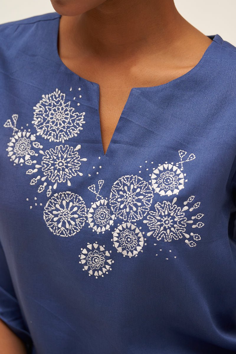 Blue and White Cotton Co-ord Set