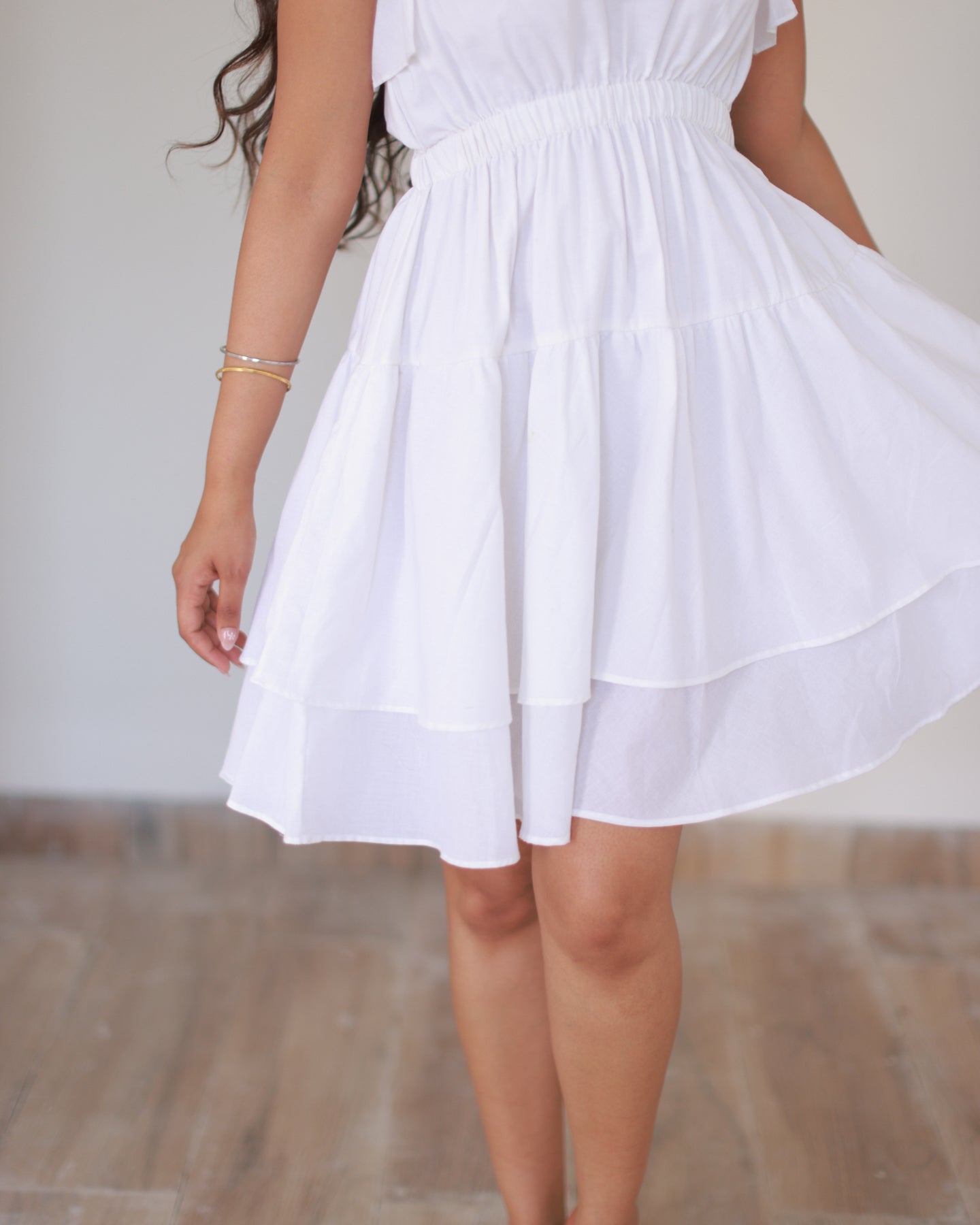 Classic White Tiered Dress
