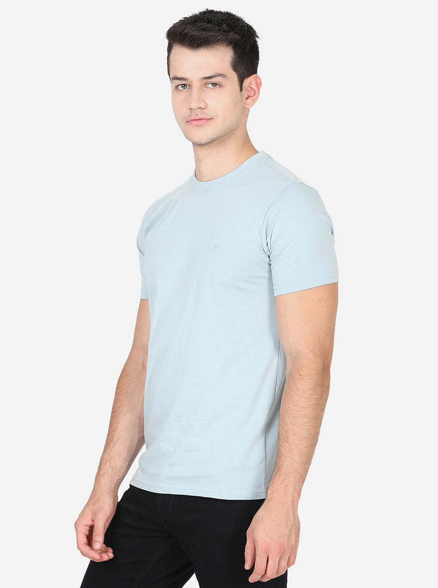 Could Blue Solid Slim Fit T-Shirt | pehervi
