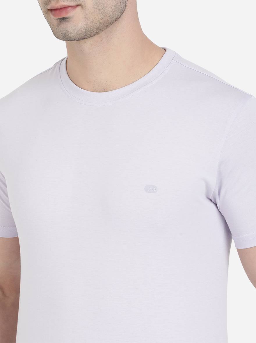 Cool Grey Solid Slim Fit T-Shirt | pehervi