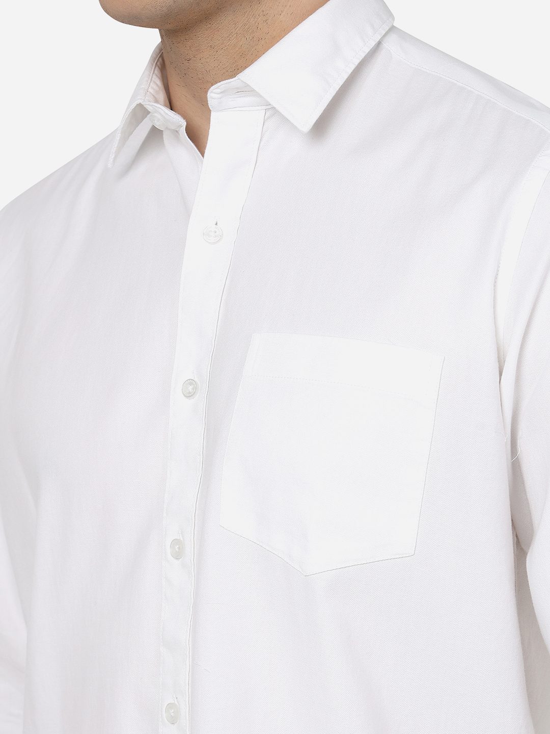 White Solid Smart Fit Semi Casual Shirt | Pehervi