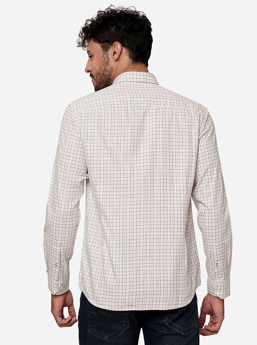White Checked Smart Fit Semi Casual Shirt | Pehervi