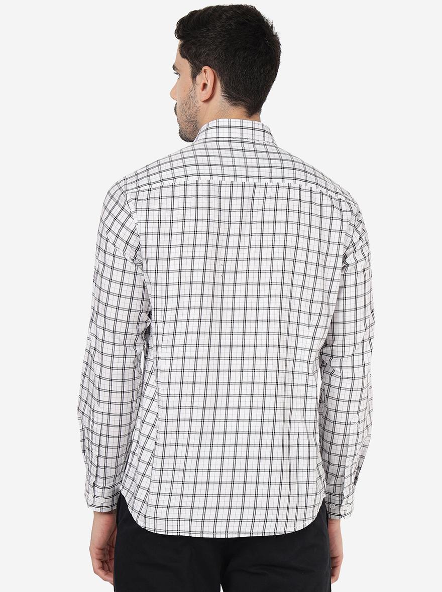 White Checked Smart Fit Semi Casual Shirt | Pehervi