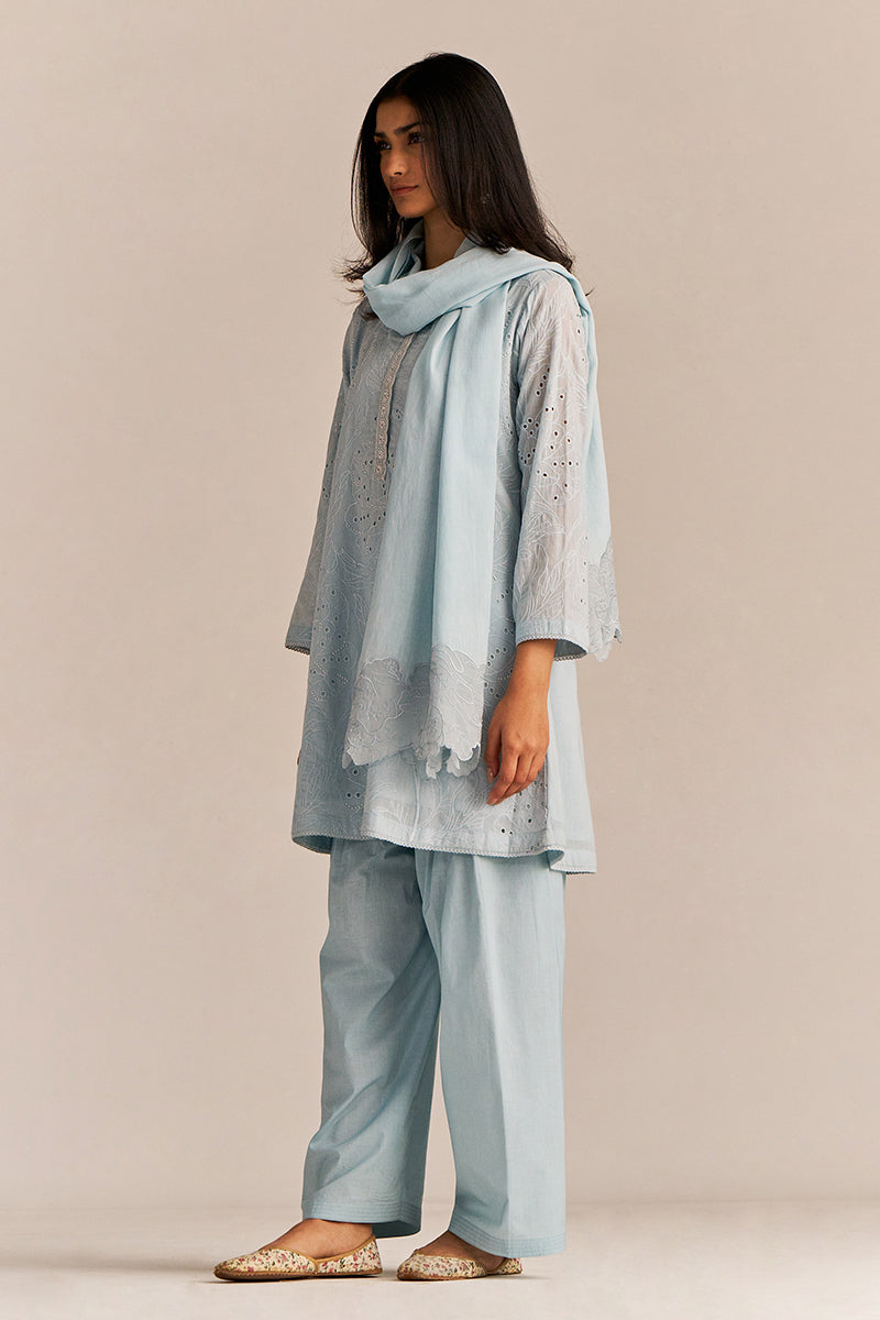 Powder Blue Embroidered Kurta Set