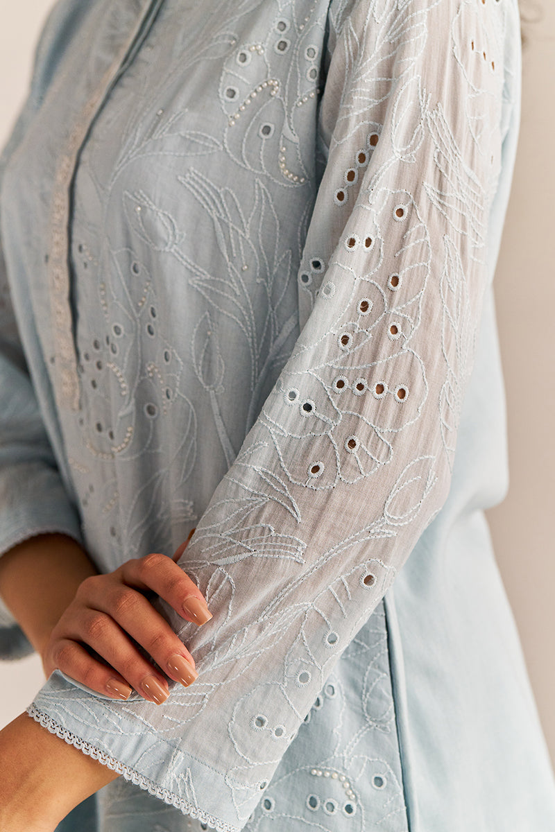 Powder Blue Embroidered Kurta Set