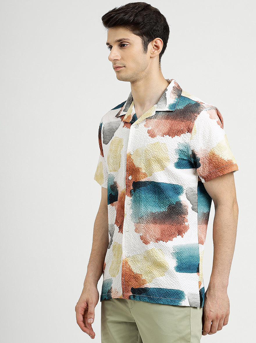Multi Printed Slim Fit Casual Shirt | pehervi