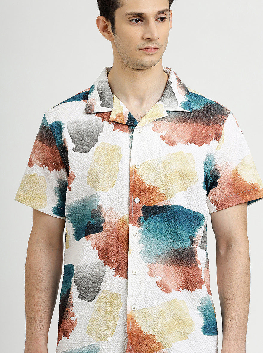 Multi Printed Slim Fit Casual Shirt | pehervi