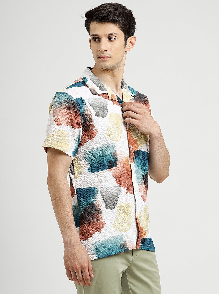 Multi Printed Slim Fit Casual Shirt | pehervi