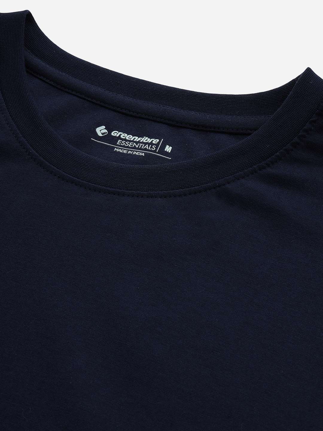 Navy Blue Solid Slim Fit T-Shirt | pehervi