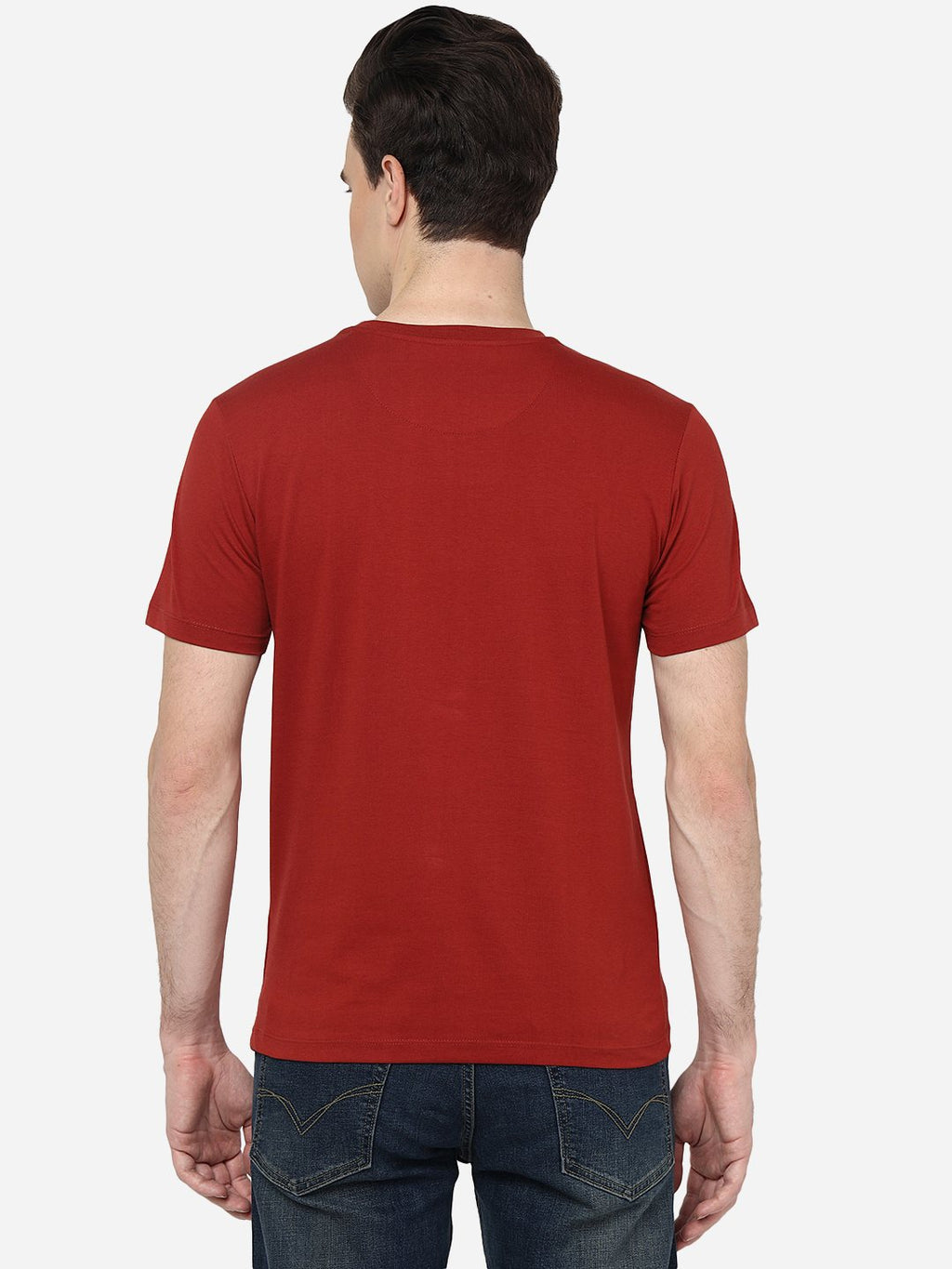 Red Solid Slim Fit T-Shirt | pehervi