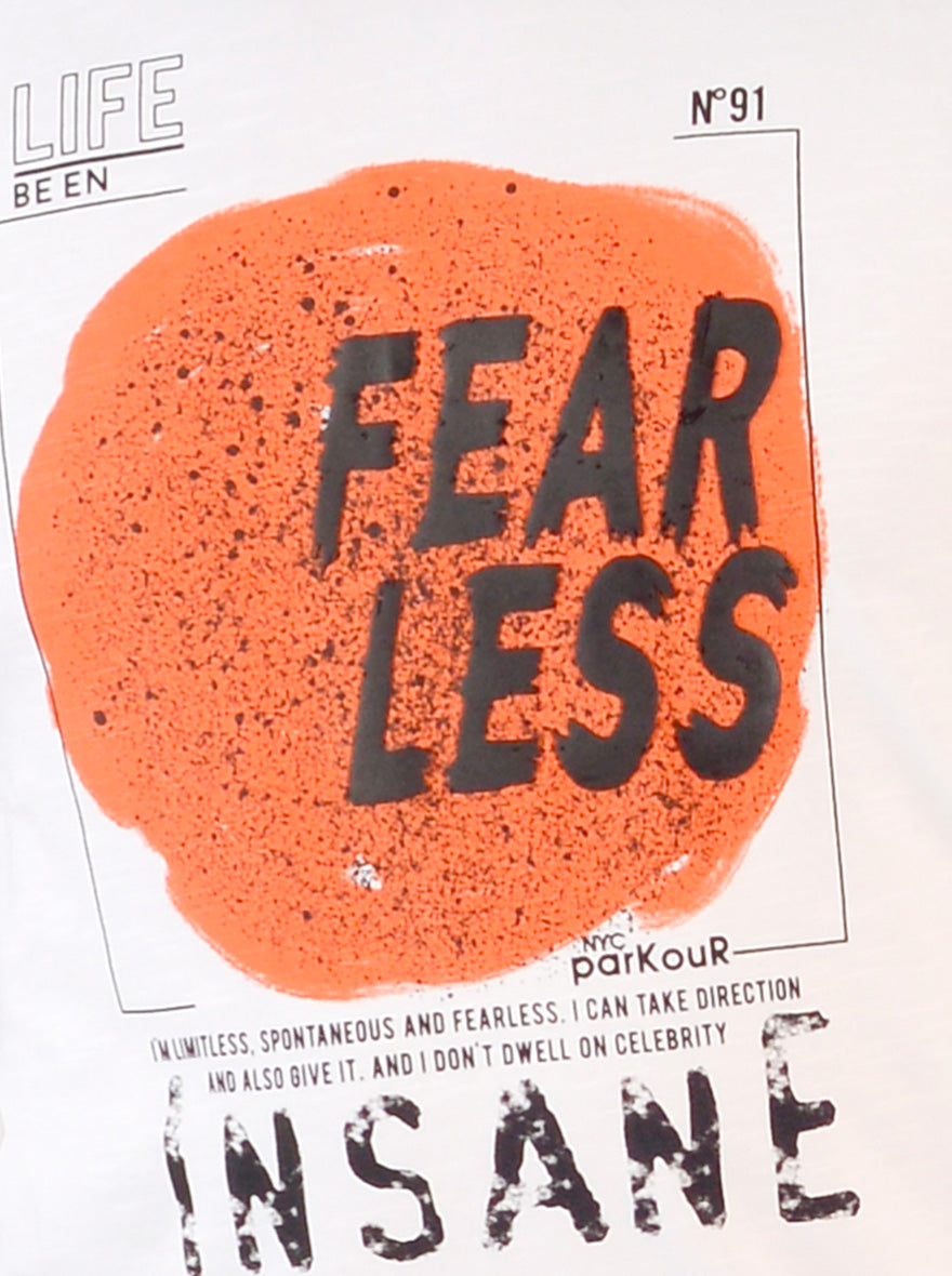 Bright White Printed Slim Fit T-shirt | pehervi