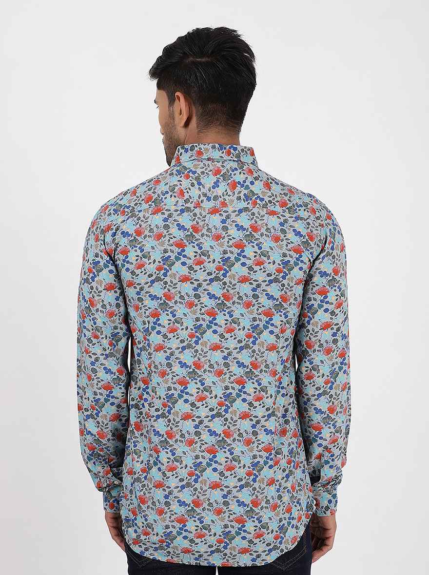 Multicolor Printed Slim Fit Casual Shirt | pehervi