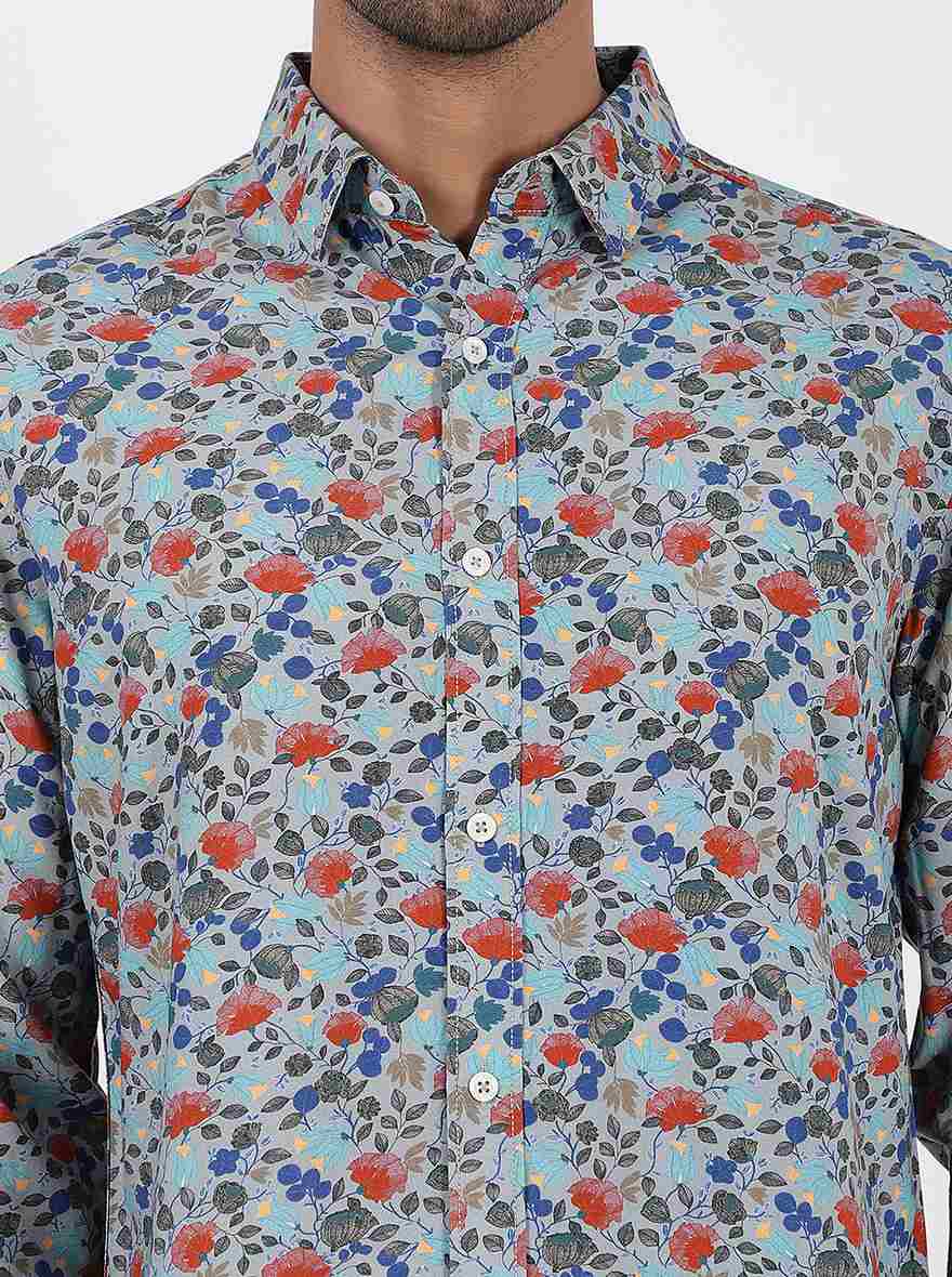 Multicolor Printed Slim Fit Casual Shirt | pehervi
