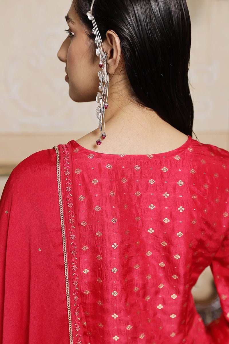 Virtual Pink Woven Silk Salwar Suit