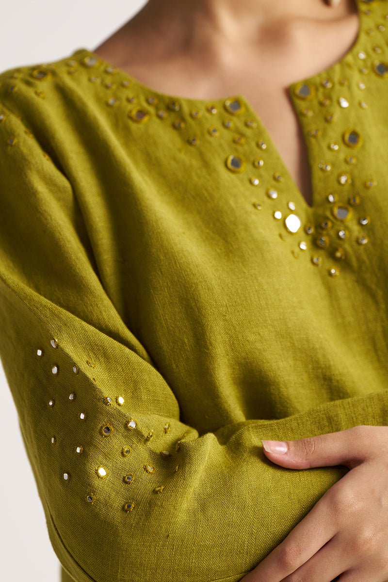 Olive Green Linen Co-ord Set