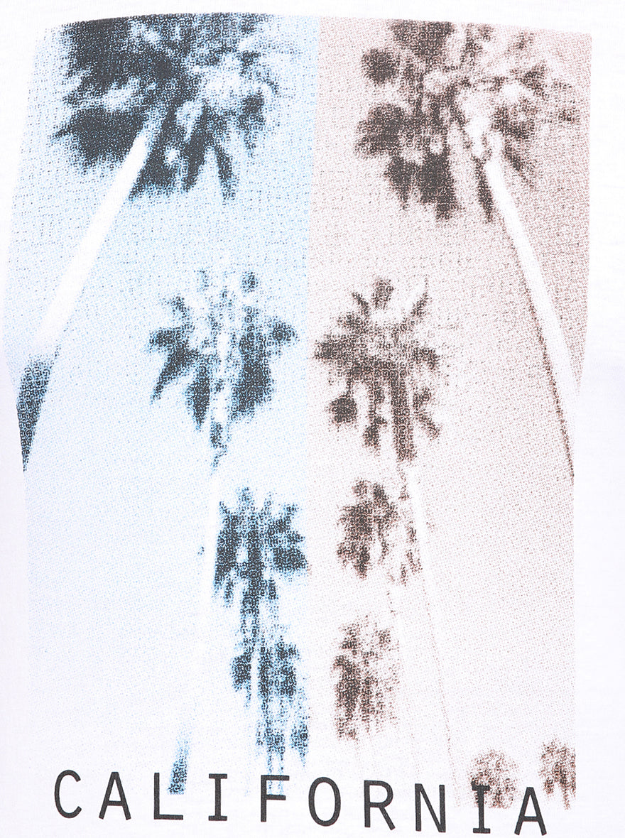 White Printed Slim Fit T-Shirt | pehervi