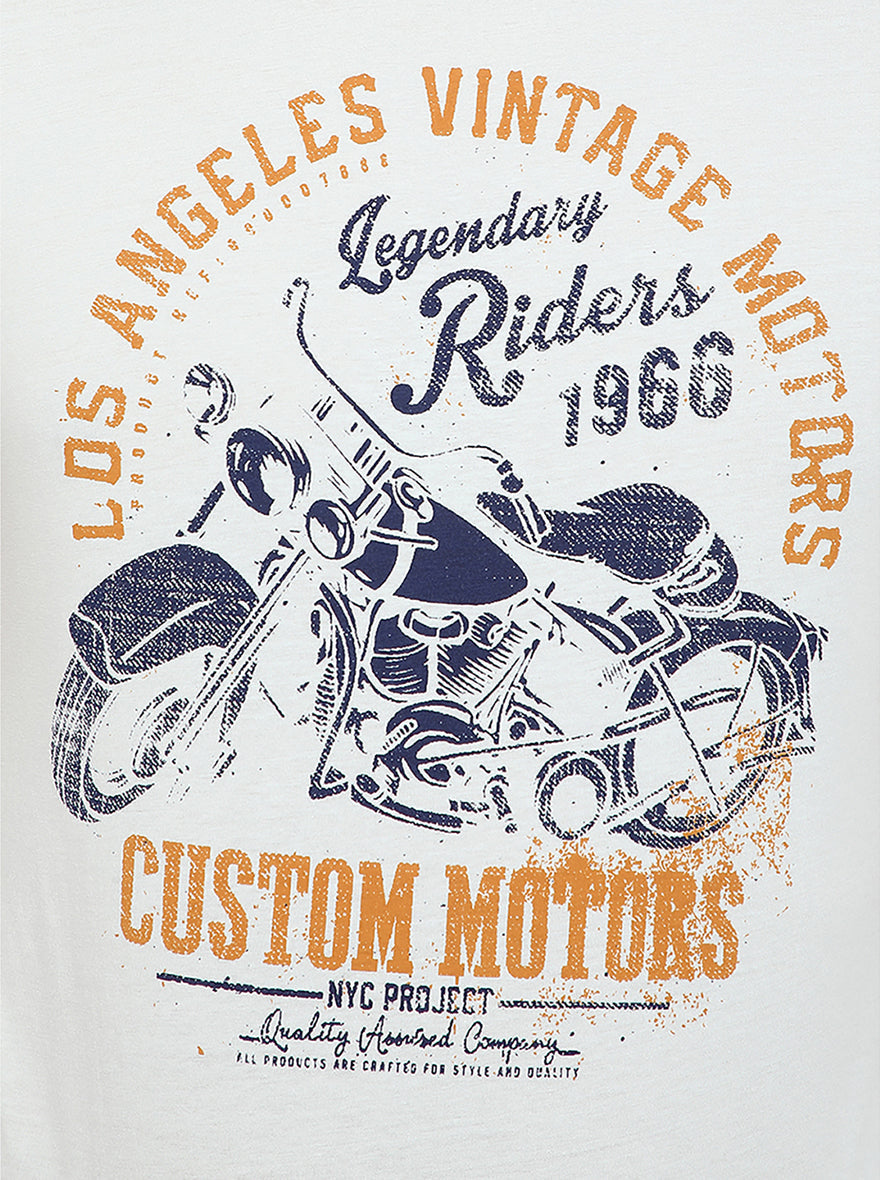 Light Green Printed Slim Fit T-Shirt | pehervi