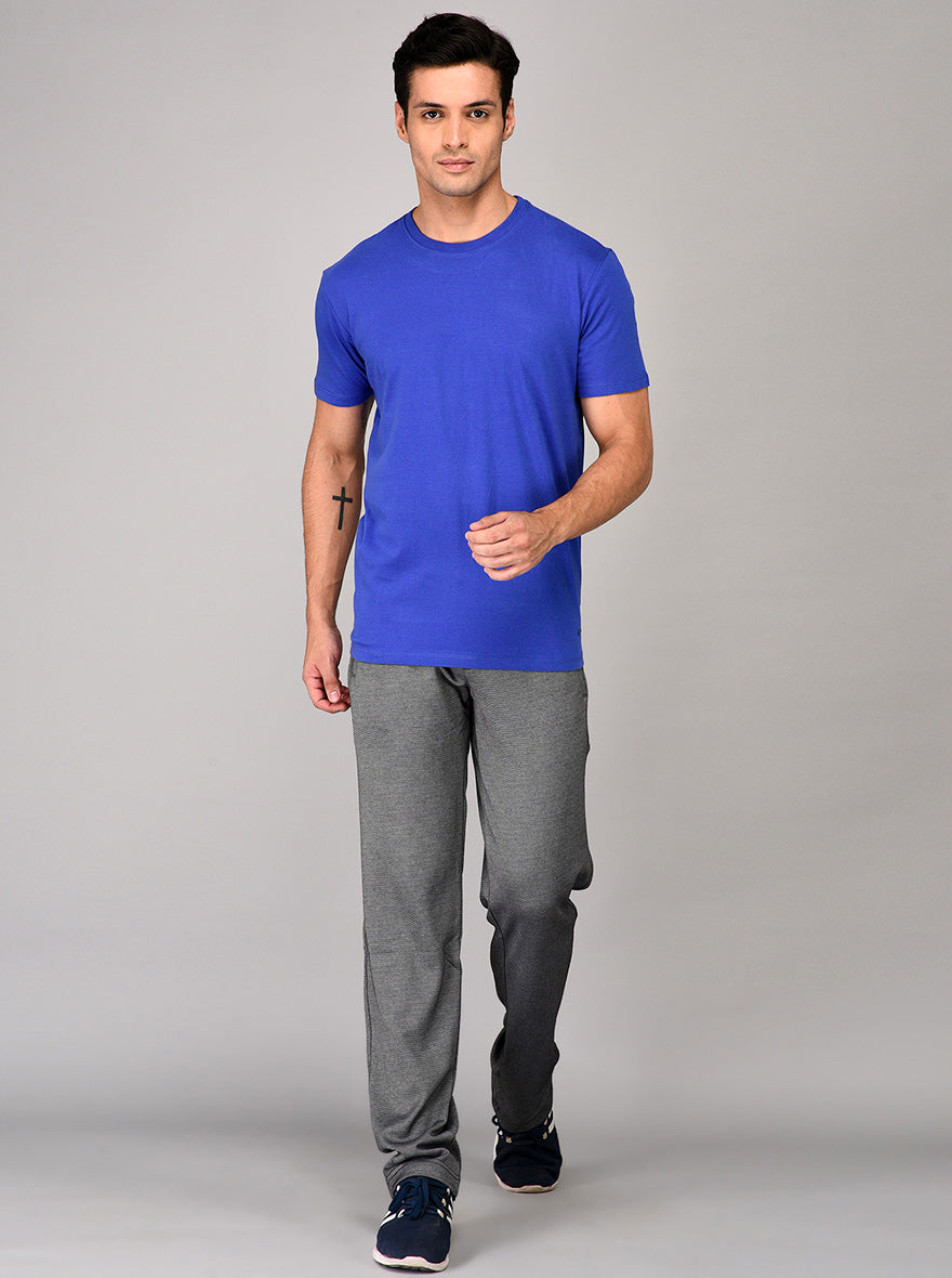 Blue Slim Fit Round Neck T-shirt | pehervi