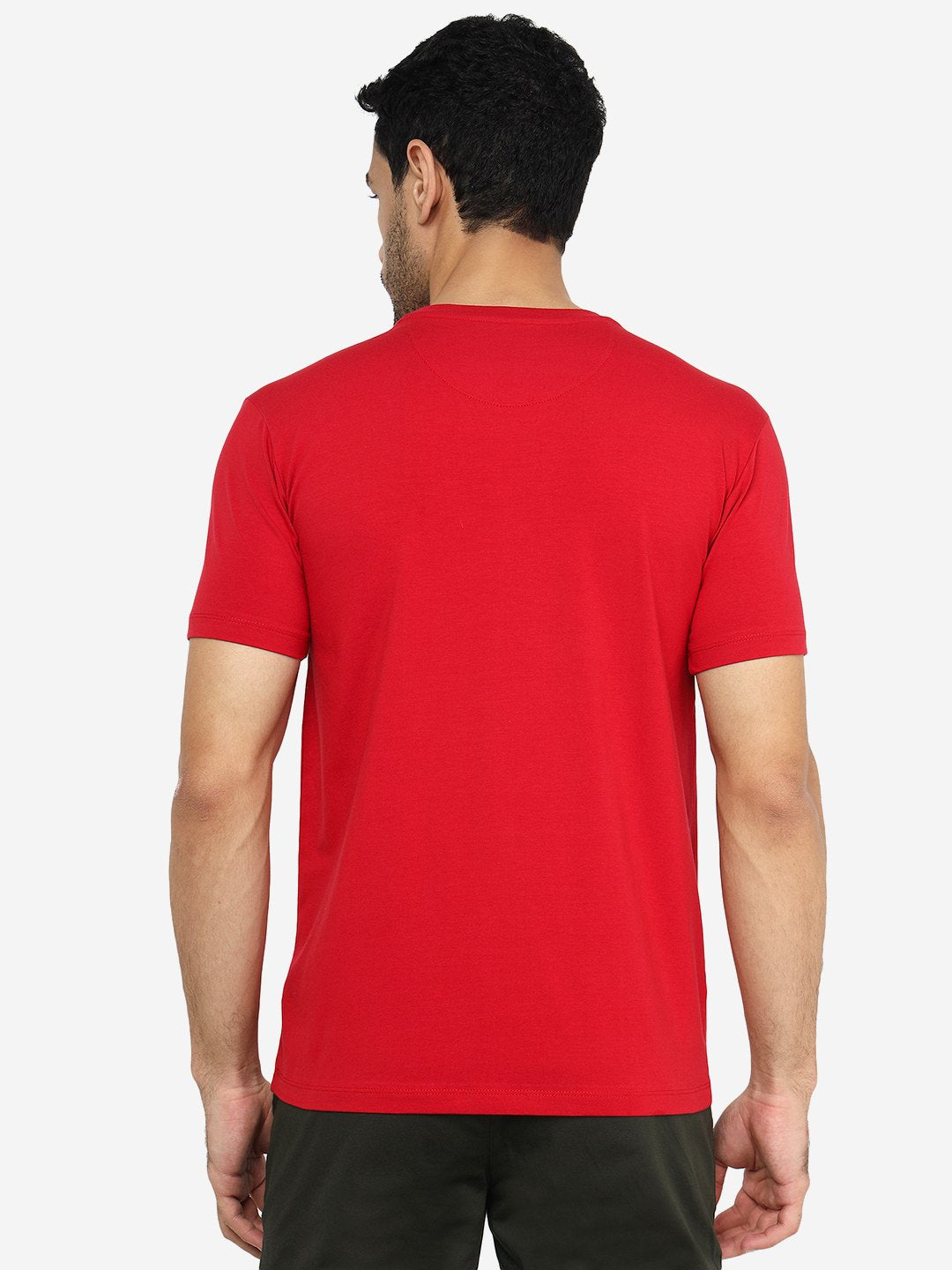 Red Printed Slim Fit T-Shirt | pehervi