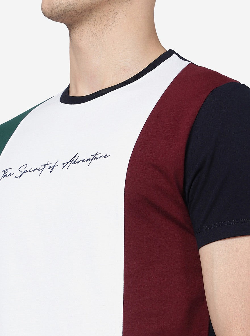 Multicolour Solid Slim Fit T-Shirt | pehervi