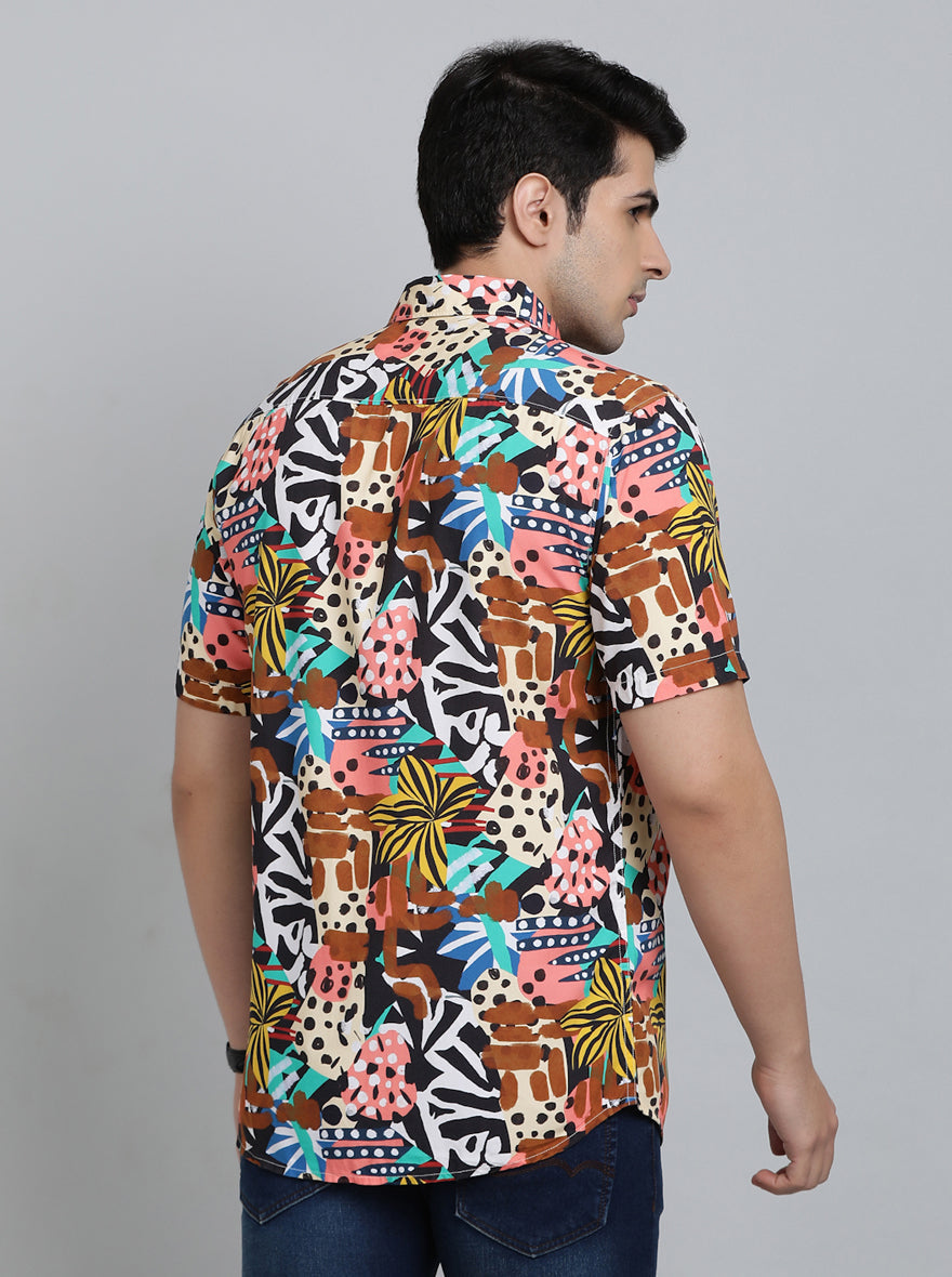 Multicolor Printed Slim Fit Casual Shirt | pehervi