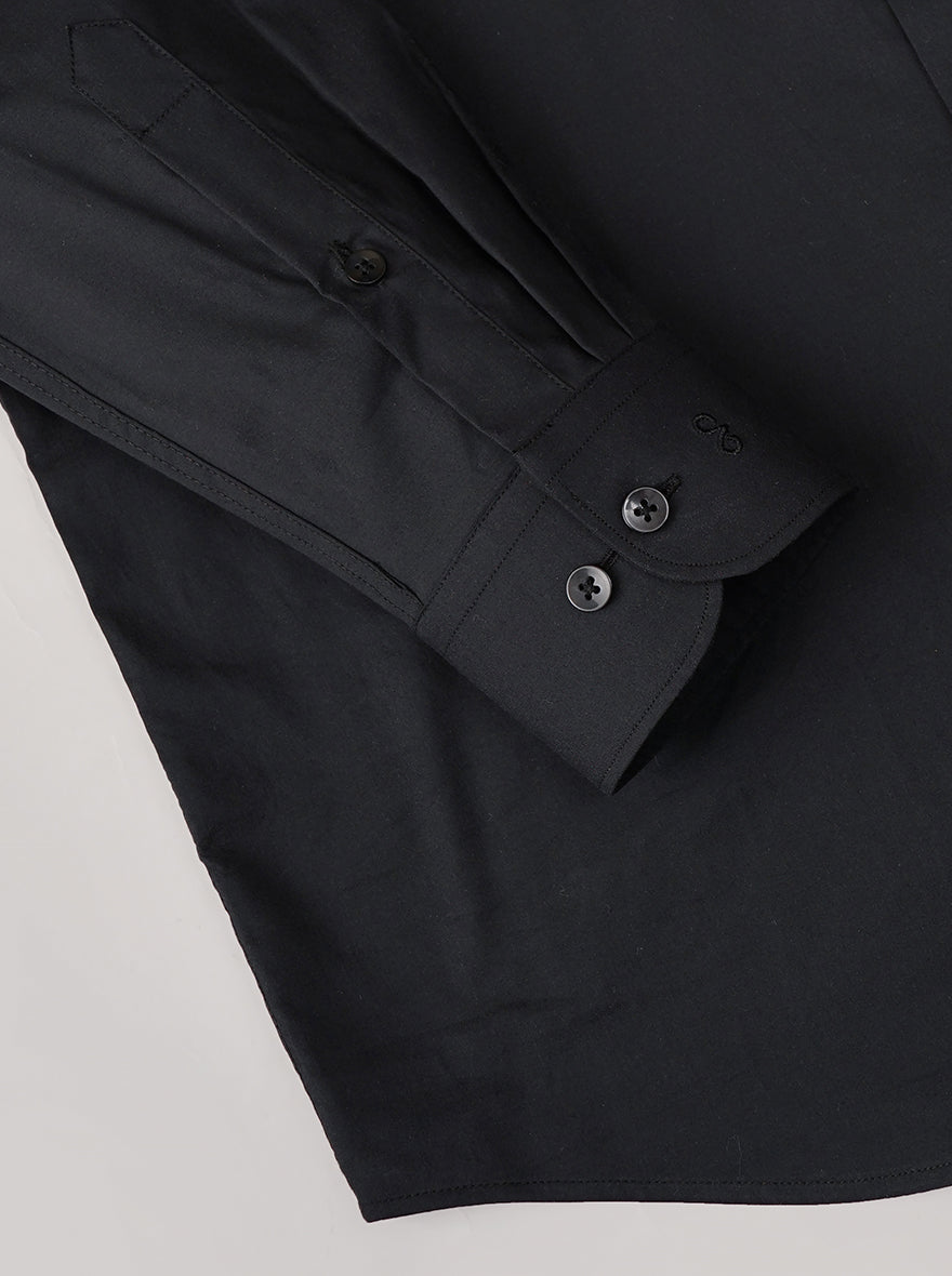 Black Solid Smart Fit Semi Casual Shirt | Pehervi