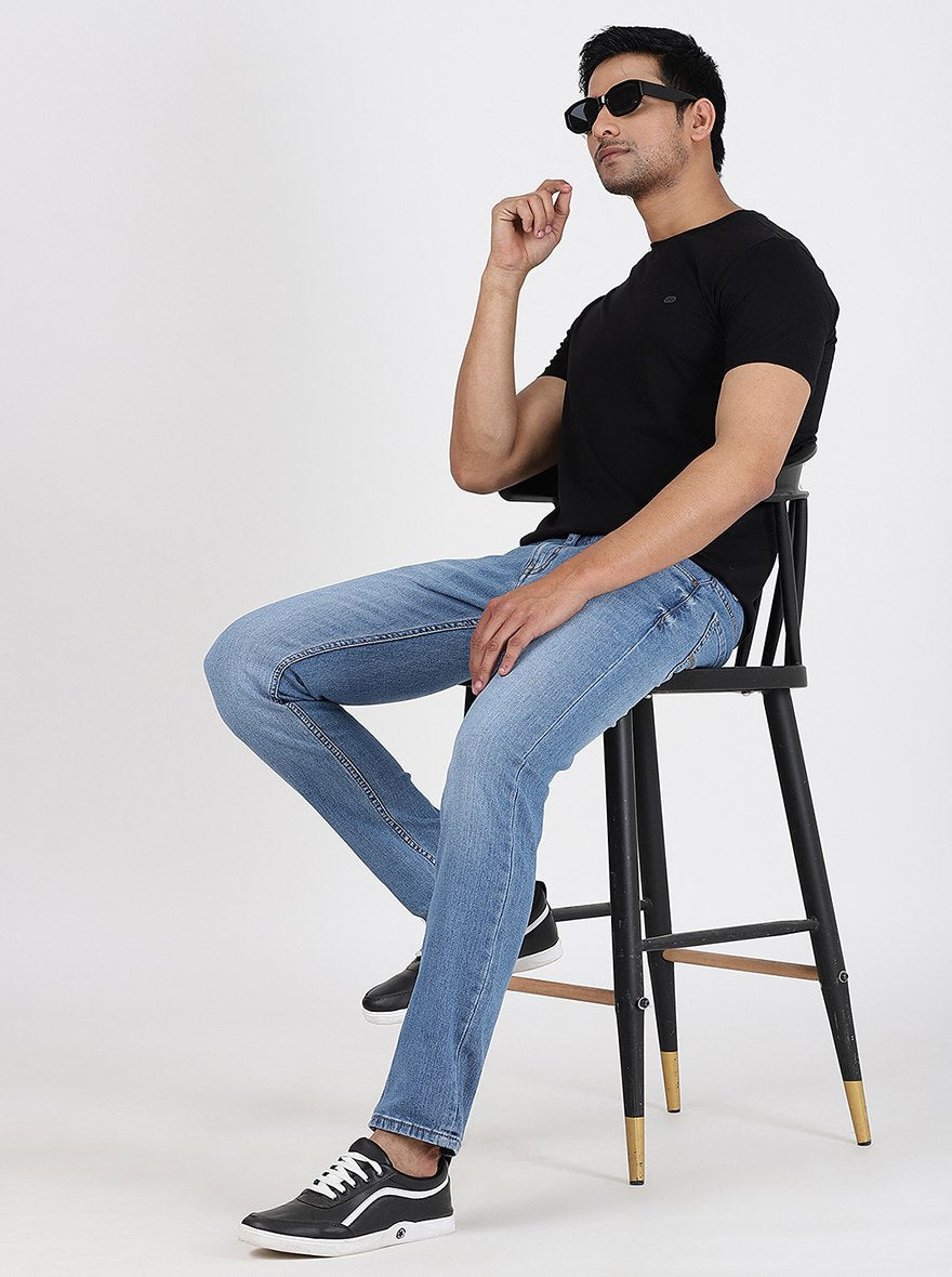 Black Solid Slim Fit T-Shirt | pehervi