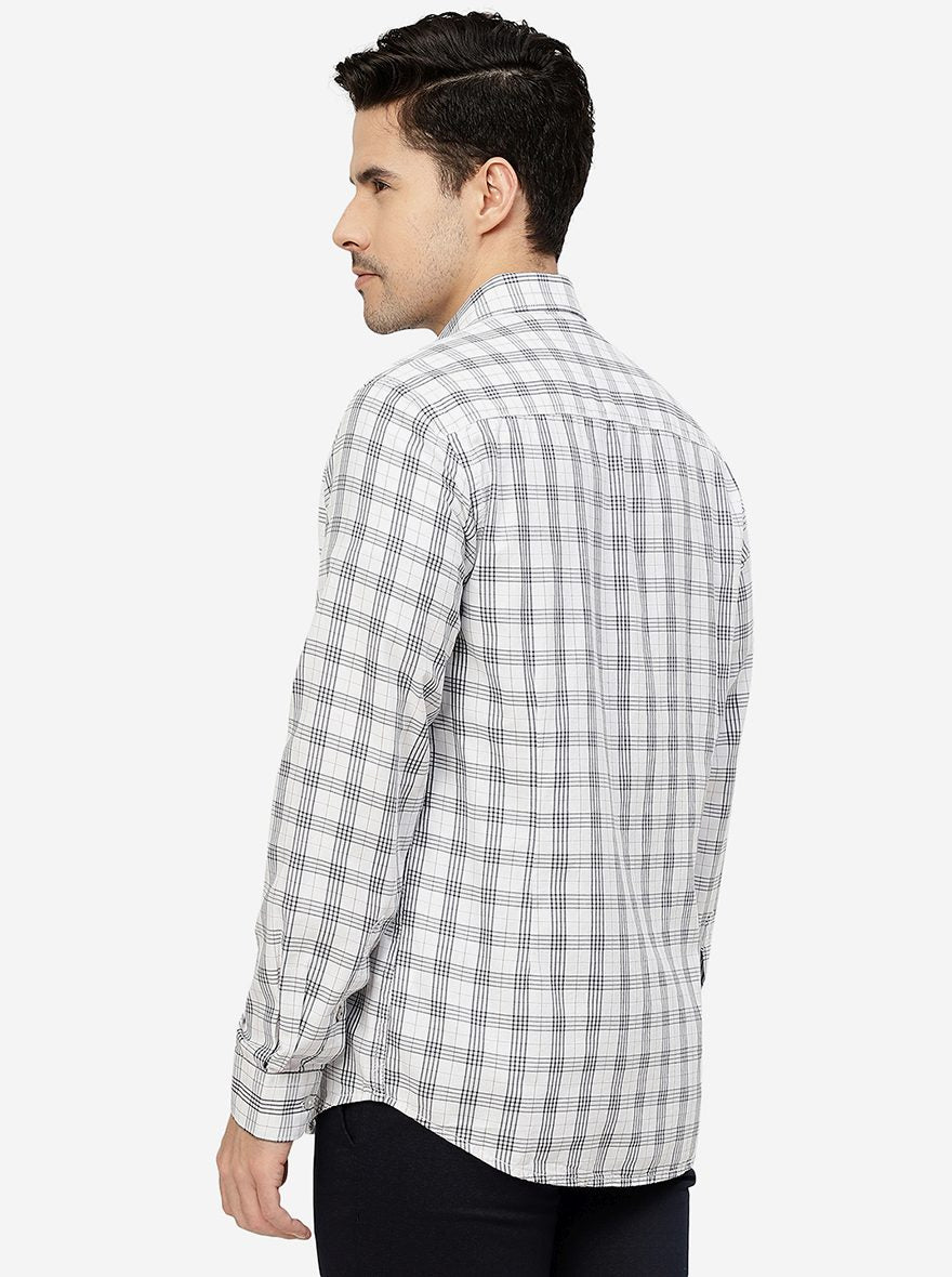 White Checked Smart Fit Semi Casual Shirt | Pehervi