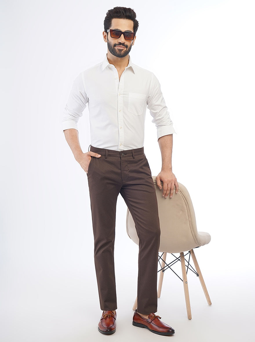 White Solid Slim Fit Casual Shirt | pehervi