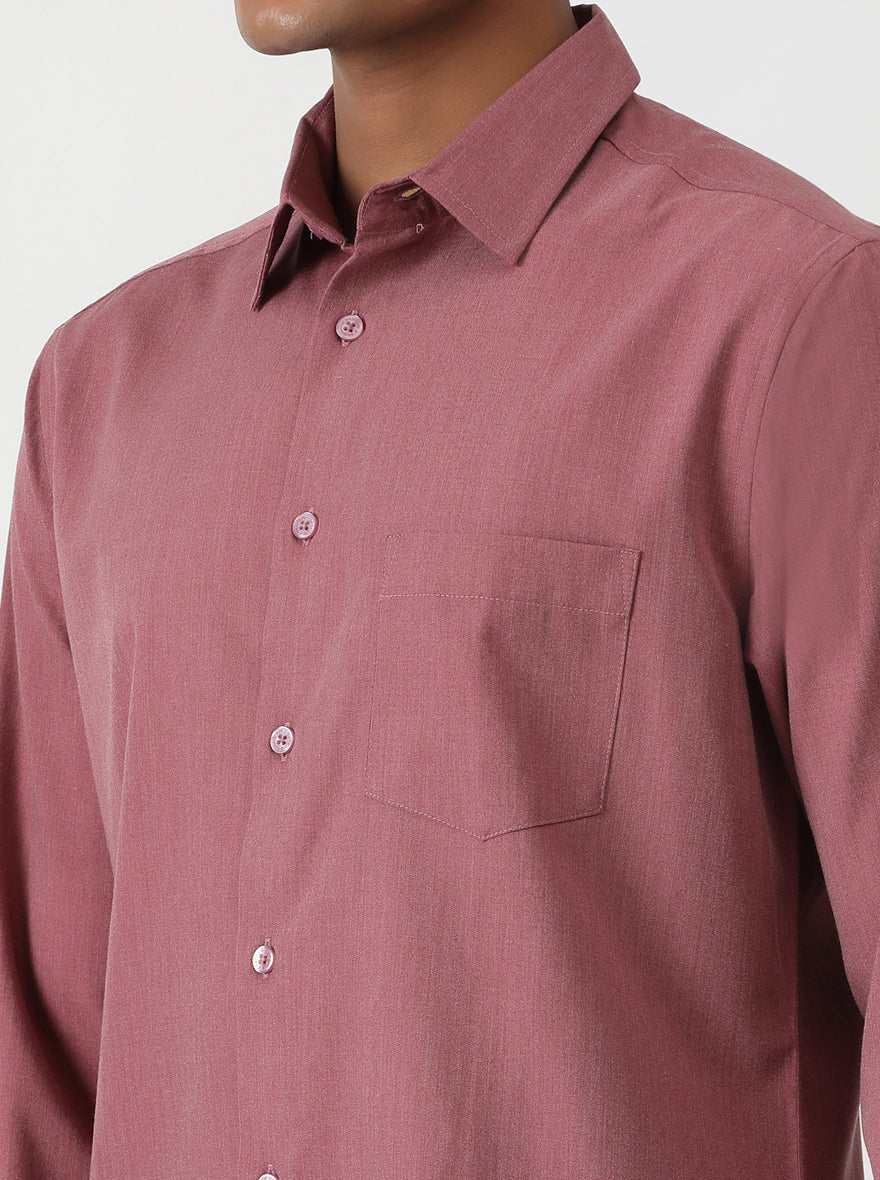 Pink Solid Slim Fit Casual Shirt | pehervi