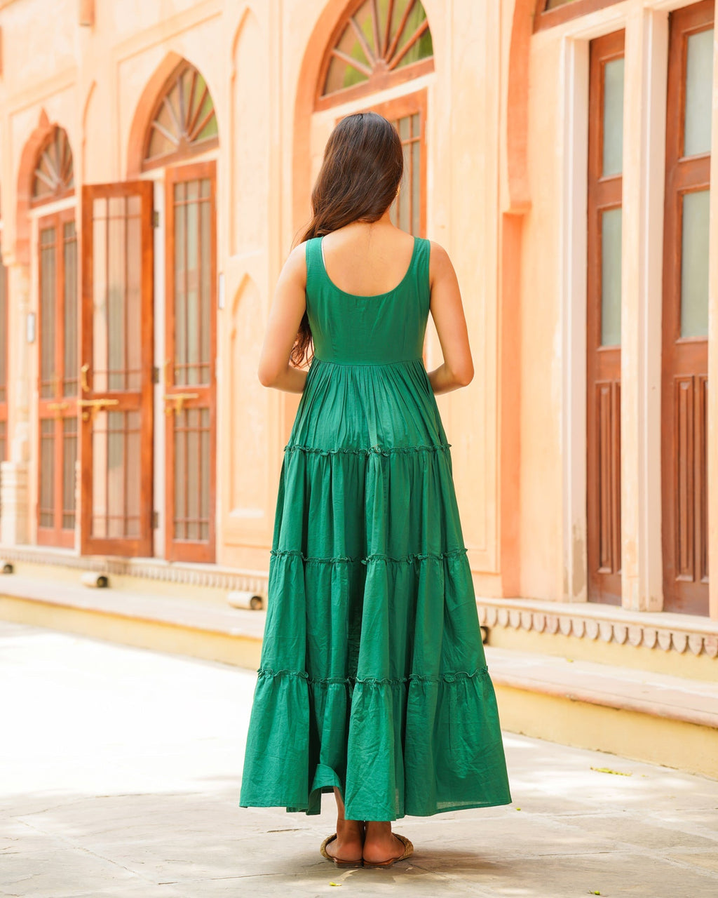 Emerald Green Tiered Maxi Dress
