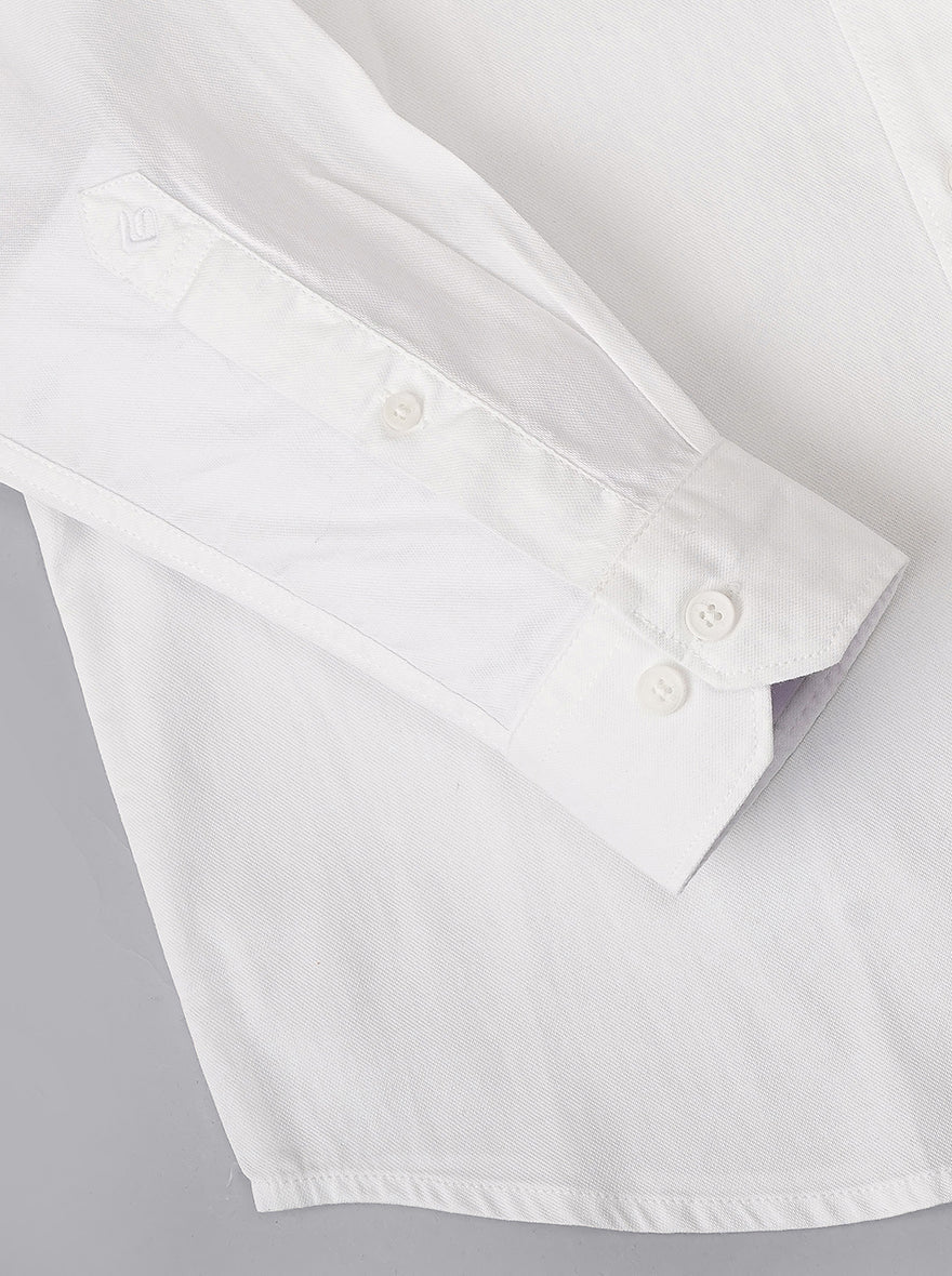 White Solid Smart Fit Semi Casual Shirt | Pehervi