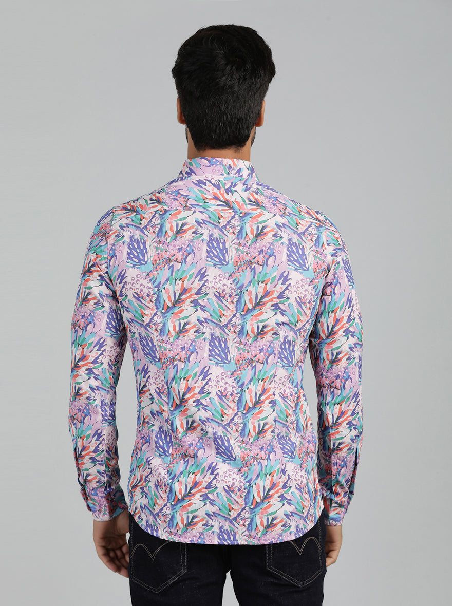 Multicolor Printed Slim Fit Casual Shirt | pehervi