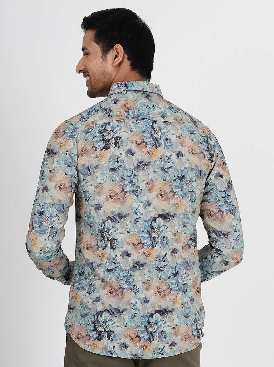 Multicolor Printed Slim Fit Casual Shirt | pehervi