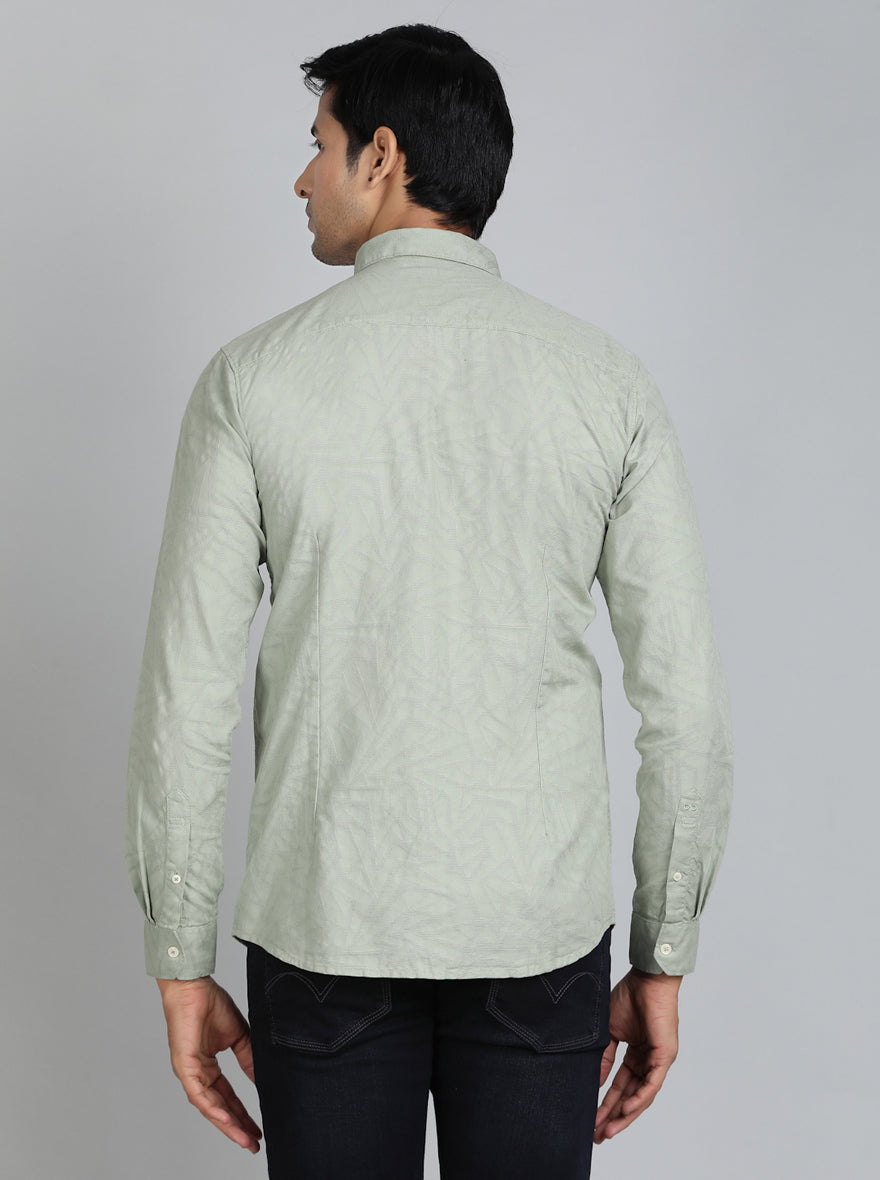 Green Solid Slim Fit Casual Shirt | pehervi