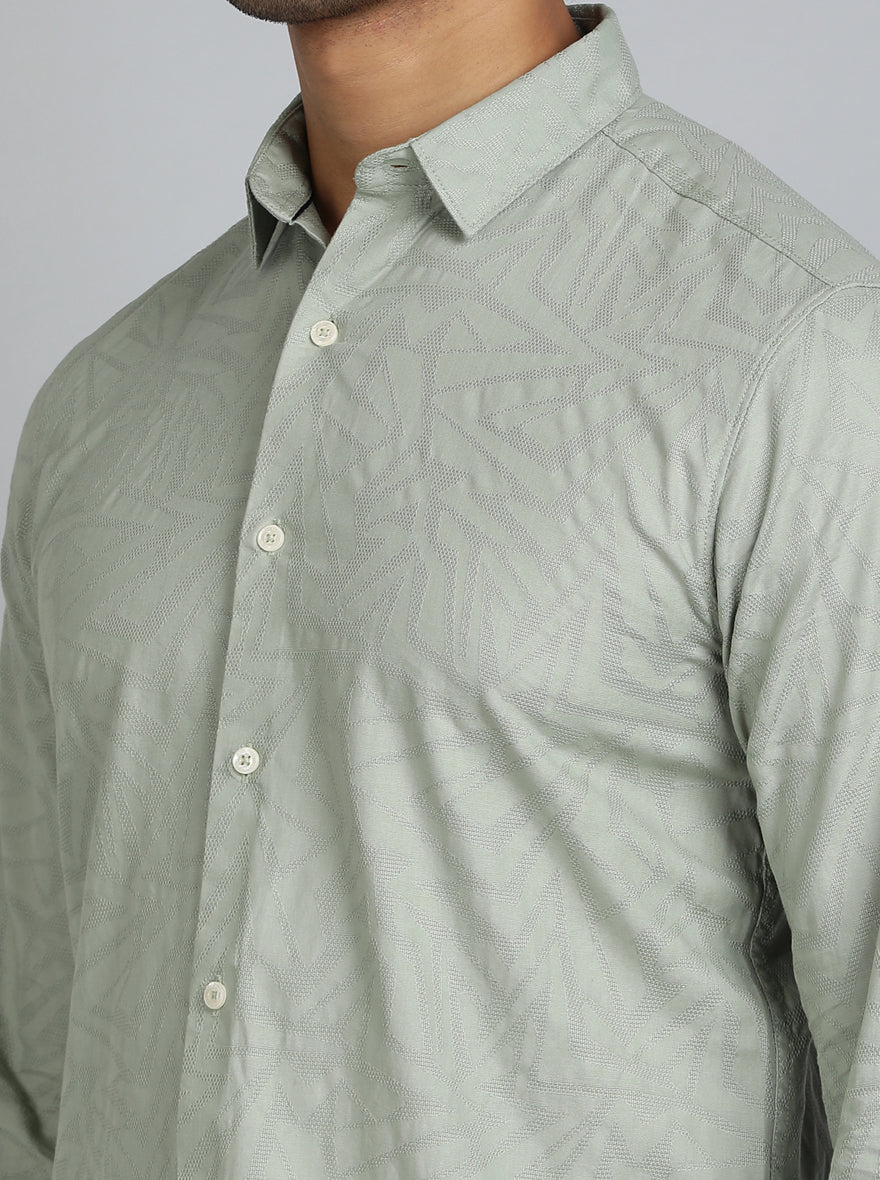 Green Solid Slim Fit Casual Shirt | pehervi