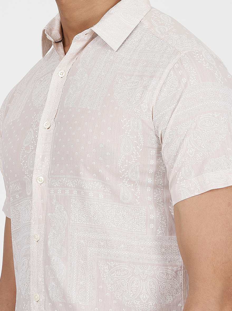 Off-White Printed Slim Fit Casual Shirt |pehervi