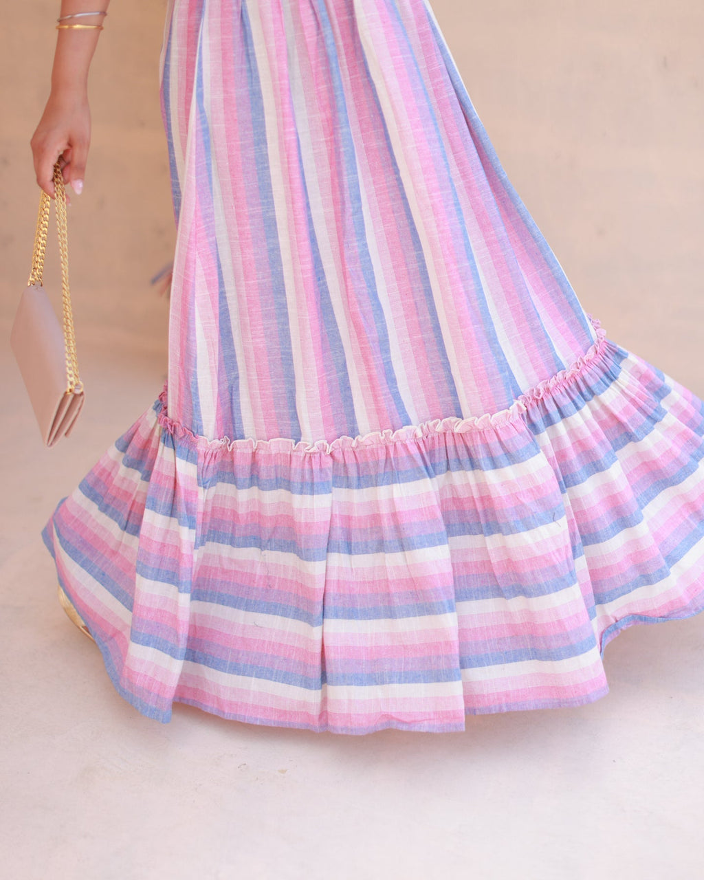 Ivory Stripe Toned Dress
