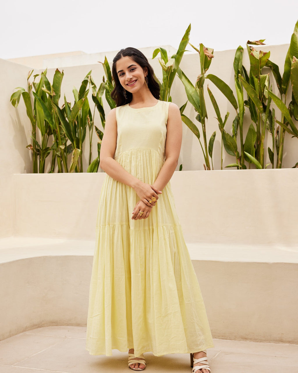 Yellow Tiered Maxi Dress