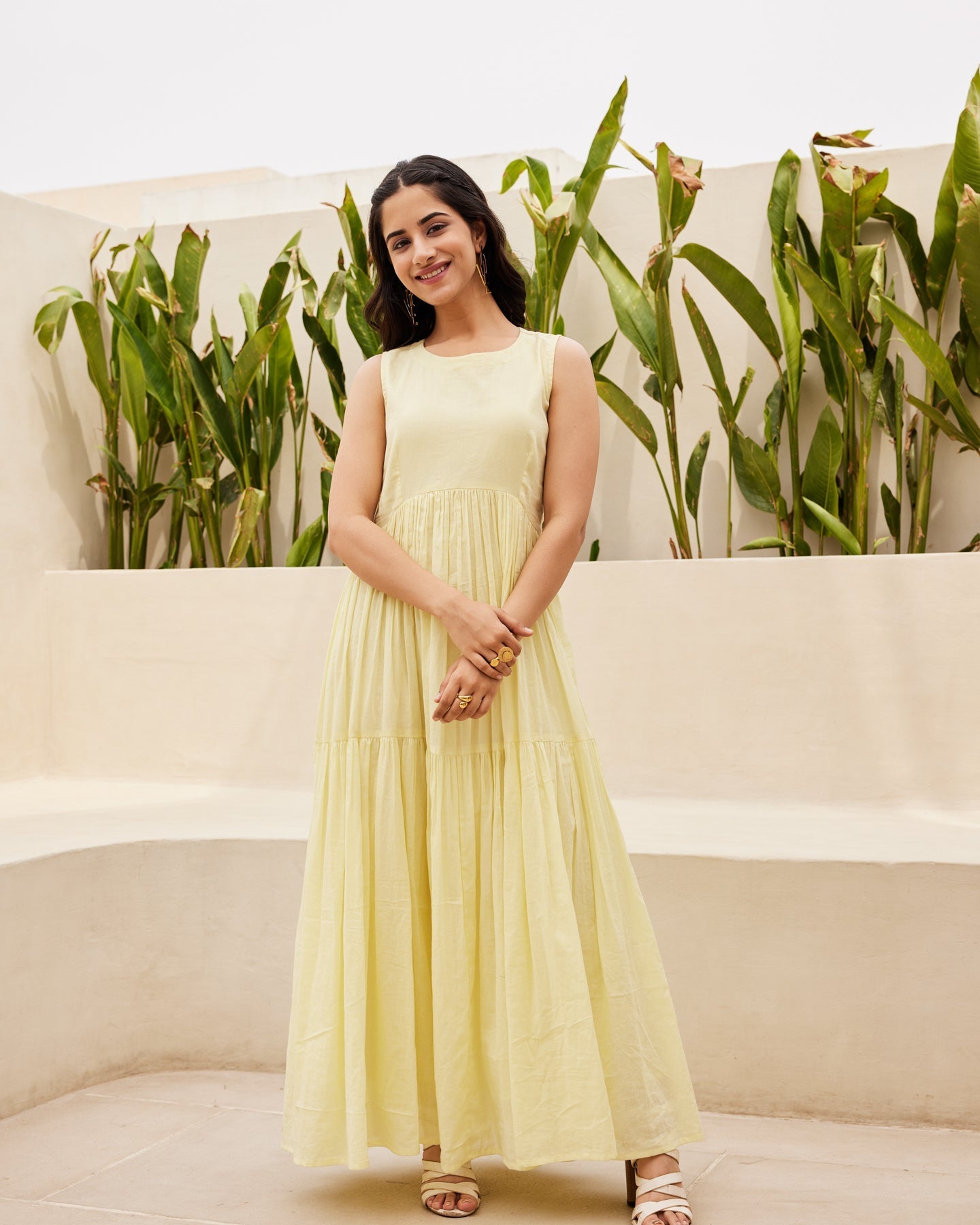 Yellow Tiered Maxi Dress