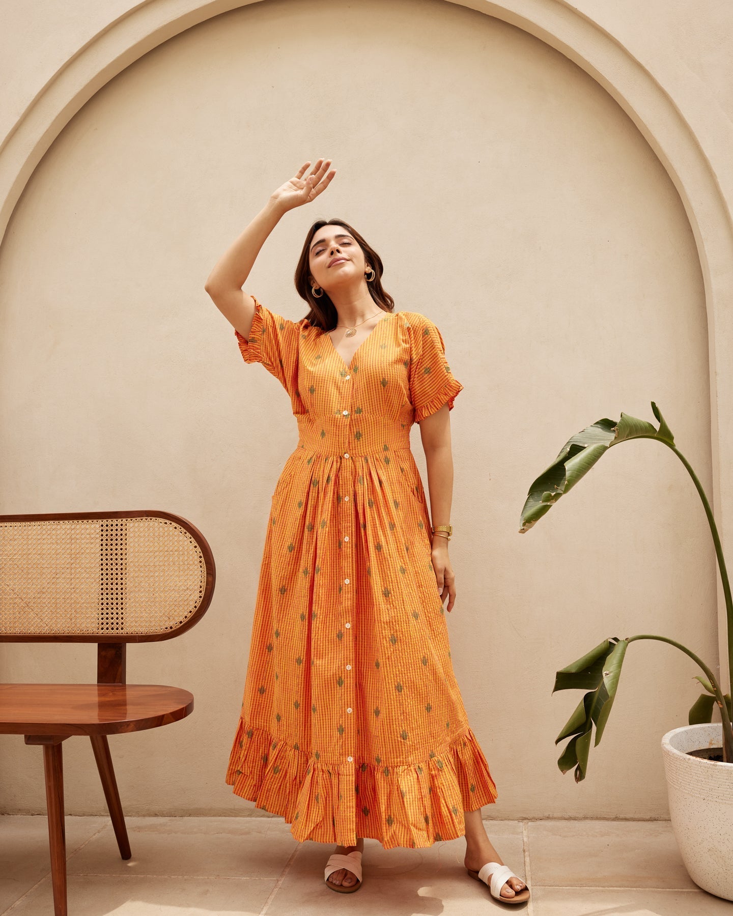 Tangerine Striped Dress