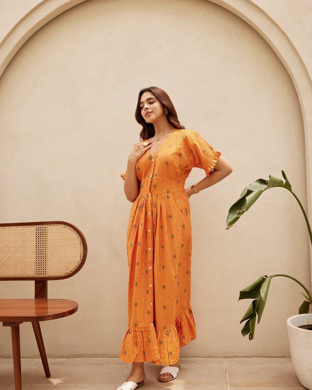 Tangerine Striped Dress