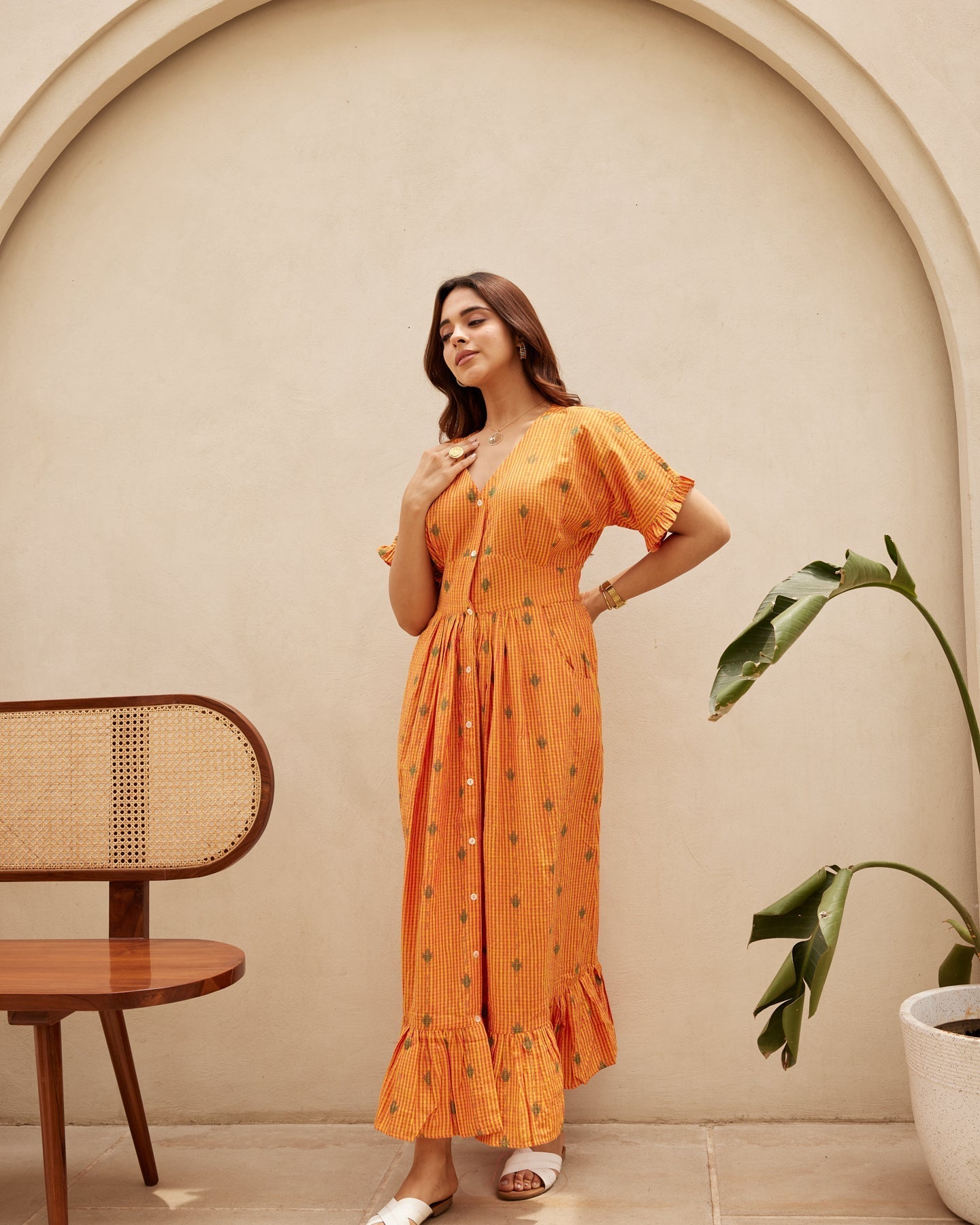 Tangerine Striped Dress