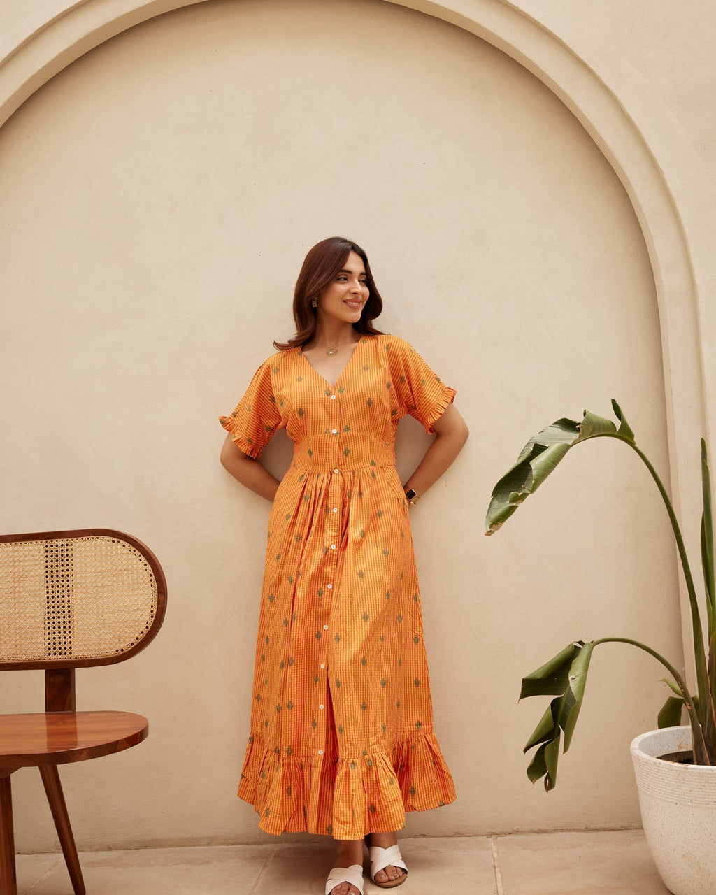 Tangerine Striped Dress