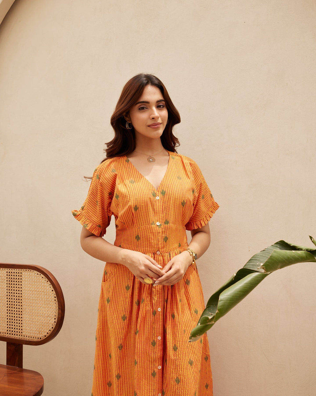 Tangerine Striped Dress