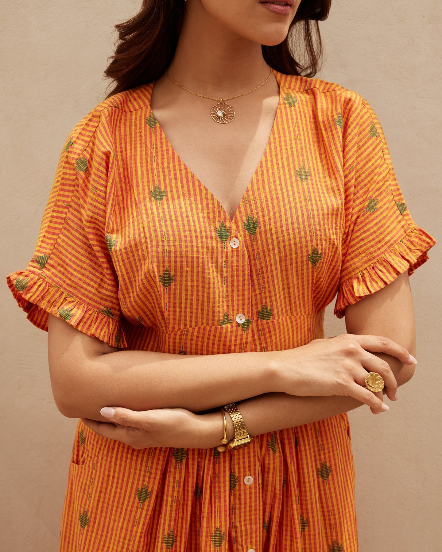 Tangerine Striped Dress