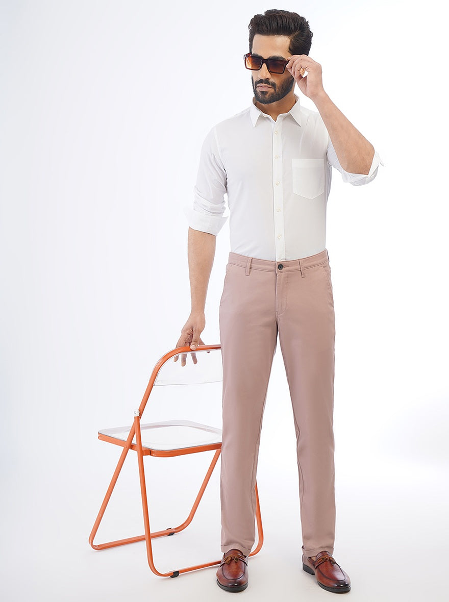 White Solid Slim Fit Casual Shirt | pehervi