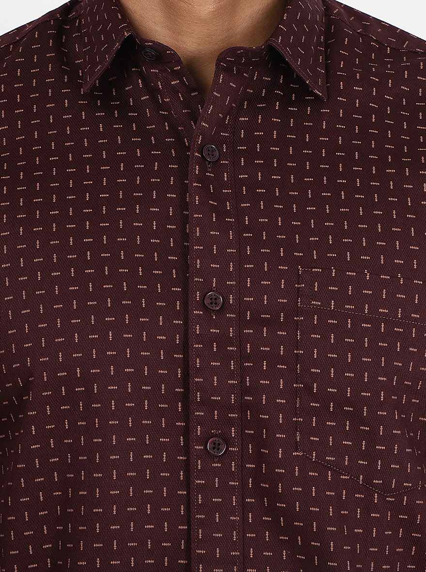 Printed Printed Slim Fit Semi Casual Shirt | Pehervi