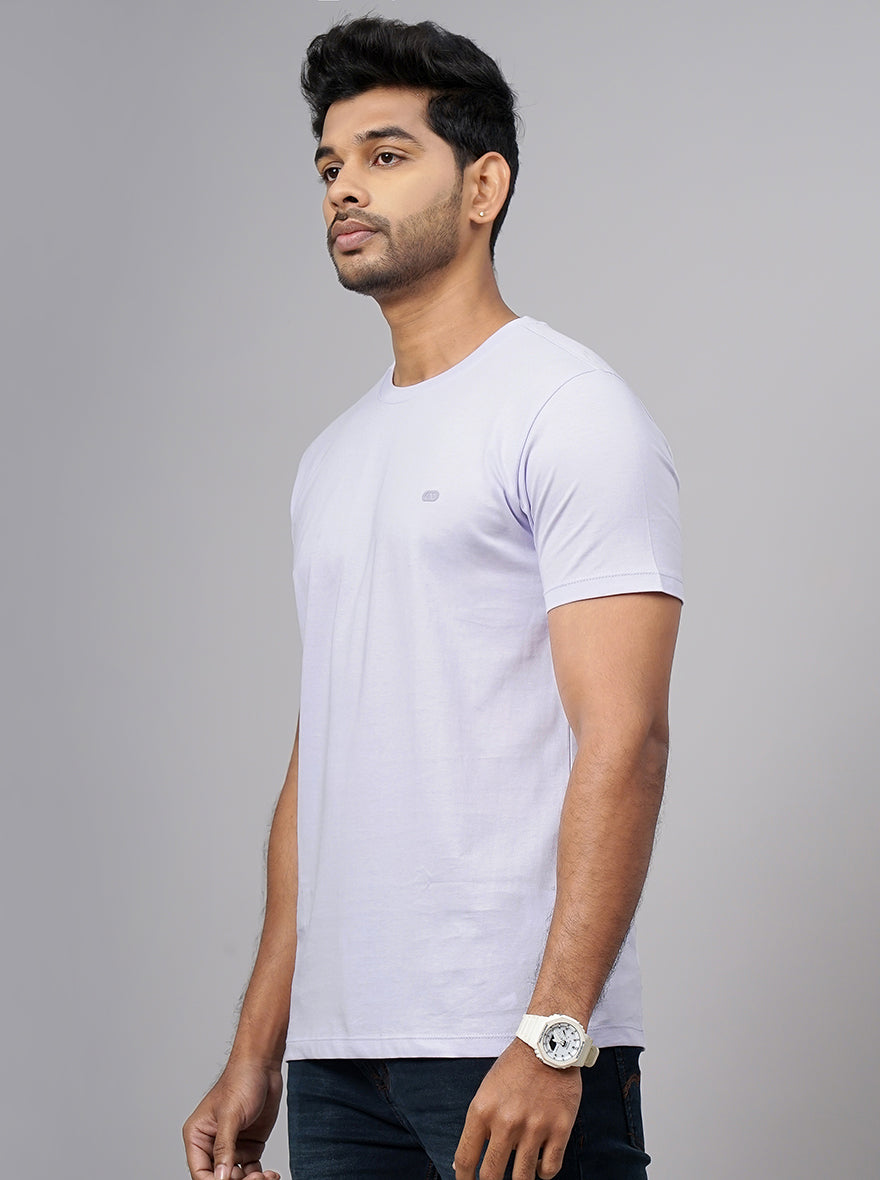 Purple Solid Slim Fit T-Shirt | pehervi