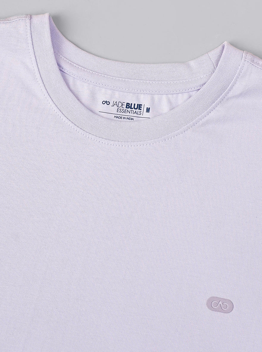 Purple Solid Slim Fit T-Shirt | pehervi